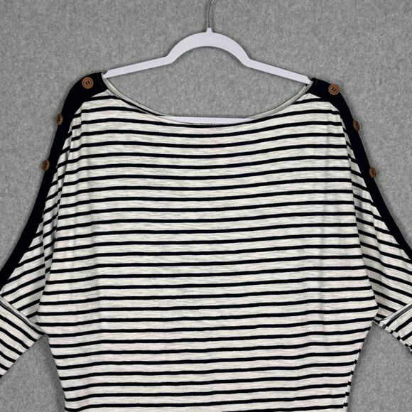 UMGEE Top Womens Small Blue White Striped Tunic Nautical Boat‎ Sailing Jersey - Picture 2 of 10